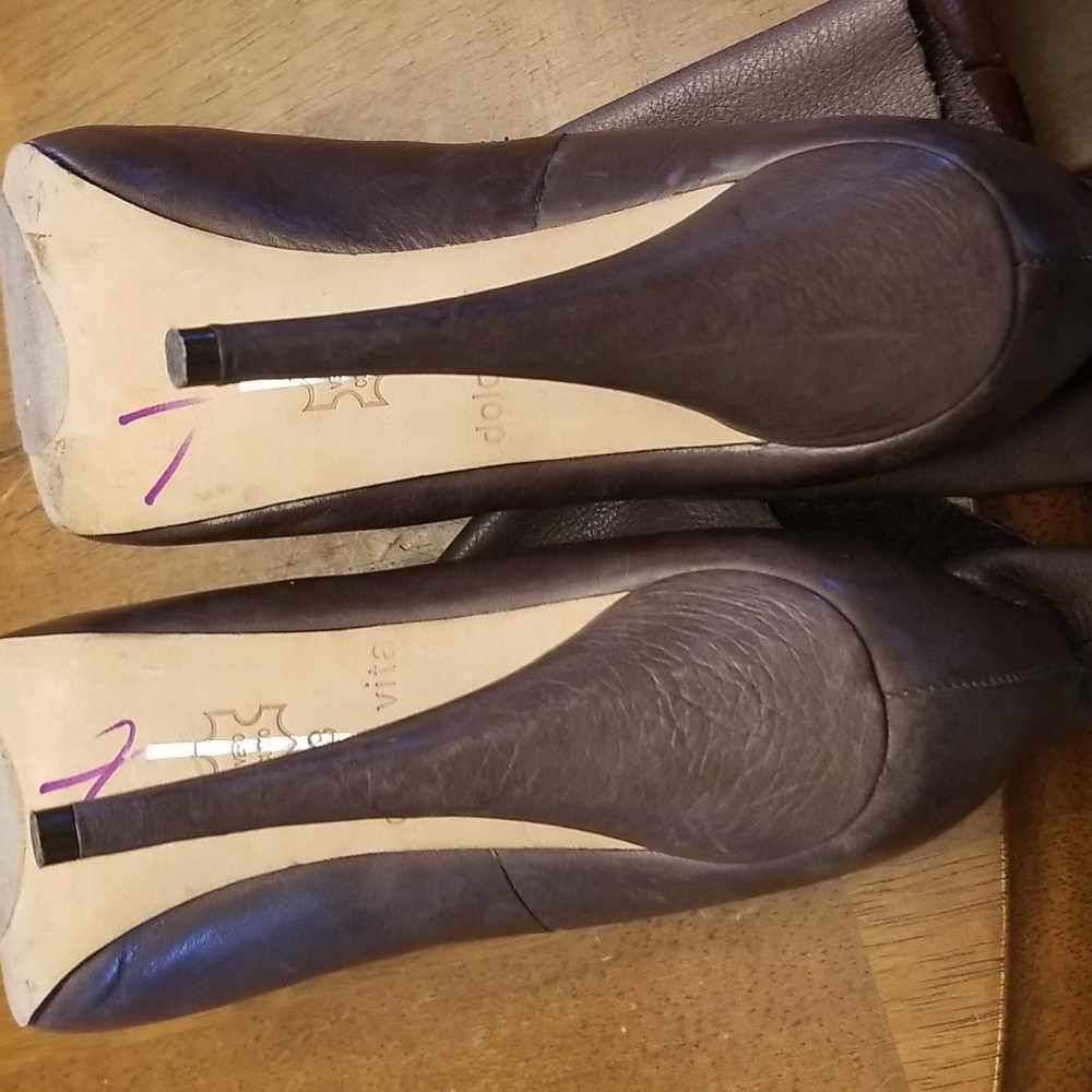 Dolce Vita taupe grayish peep toe heels size 8 - Picture 11 of 13